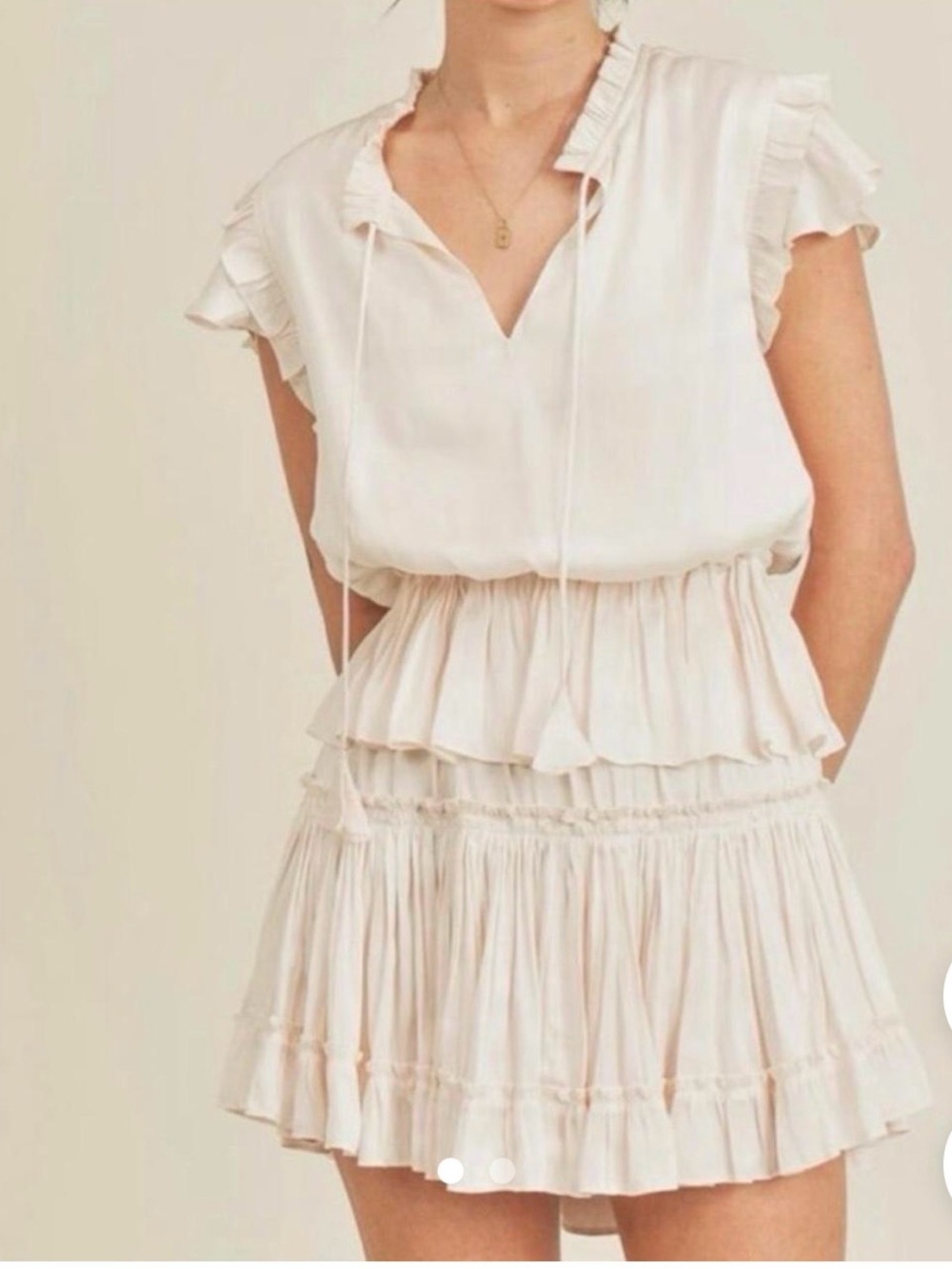 Reset by Jane Crème Ruffle Tiered Dress